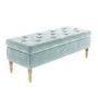 Safina Hallway Storage Bench in Duck Egg Blue Velvet