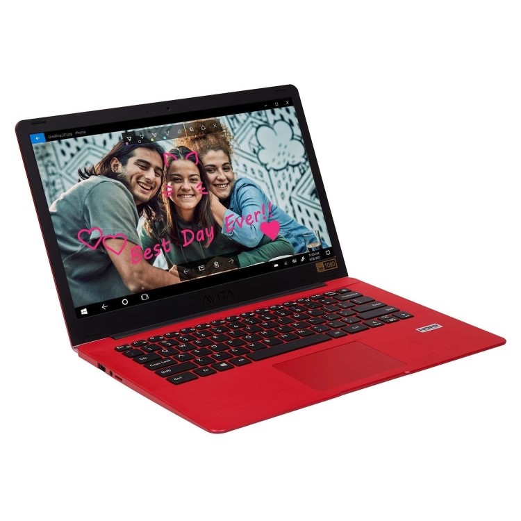 Avita Pura 14 AMD Ryzen 3 -3200U 4GB 256GB SSD 14 Inch FHD Windows 10 S Laptop - Sugar Red 