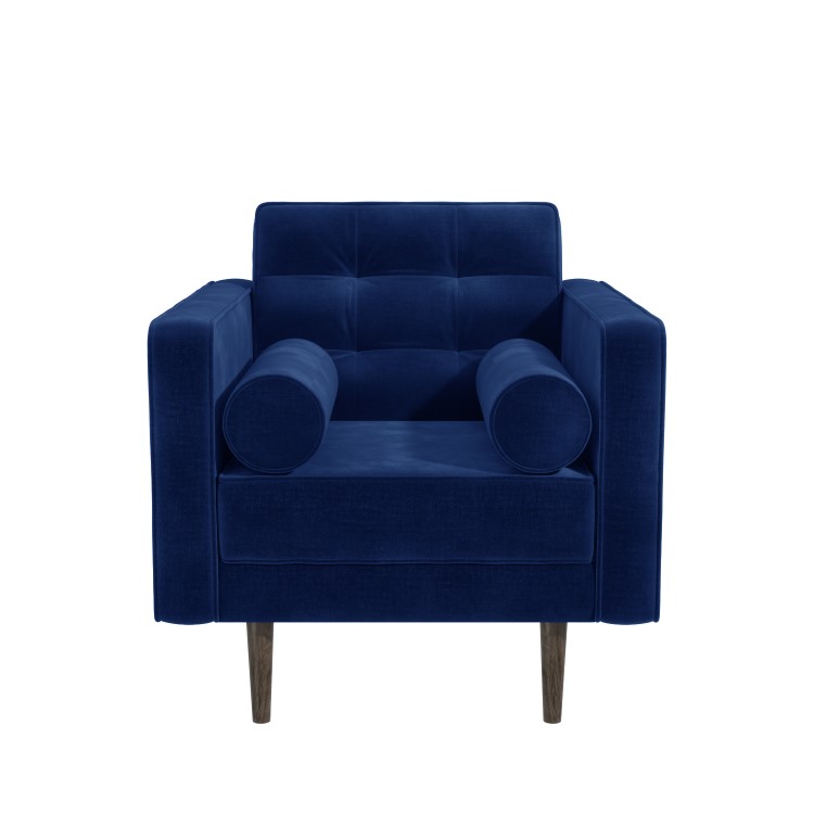Navy Blue Velvet Armchair - Elba
