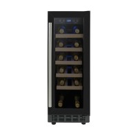 electriQ 19 Bottle Freestanding Under Counter Wine Cooler Single Zone 30cm Wide 82cm Tall - Black
