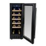 electriQ 19 Bottle Freestanding Under Counter Wine Cooler Single Zone 30cm Wide 82cm Tall - Black