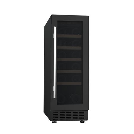 electriQ 19 Bottle Freestanding Under Counter Wine Cooler Single Zone 30cm Wide 82cm Tall - Black