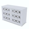 Wide Grey Mirrored Boho Chest of 6 Drawers - Alexis