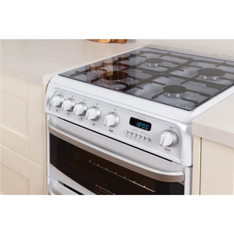 Hotpoint Harrogate 60cm Double Oven Dual Fuel Cooker with Lid - White