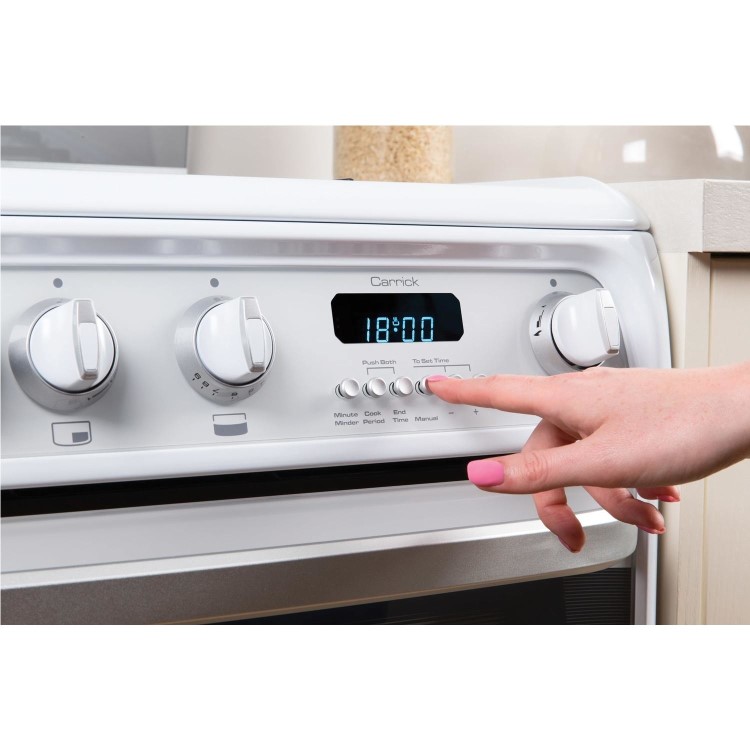 Hotpoint Harrogate 60cm Double Oven Dual Fuel Cooker with Lid - White