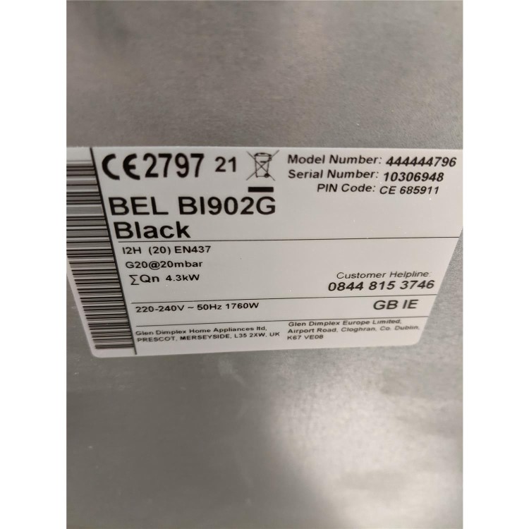 Refurbished Belling 444444796 60cm Double Built In Gas Oven