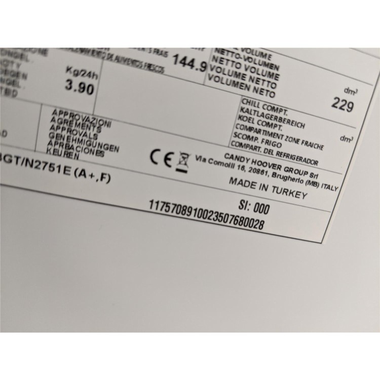 Refurbished Hoover BHBF172UKT/N Integrated 233 Litre 50/50 Frost Free Fridge Freezer