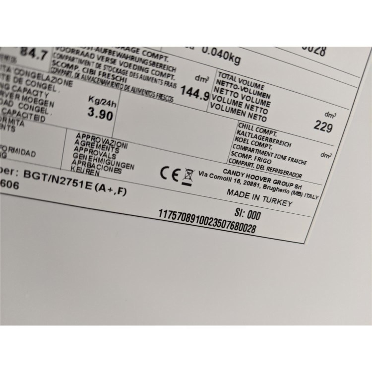 Refurbished Hoover BHBF172UKT/N Integrated 233 Litre 50/50 Frost Free Fridge Freezer