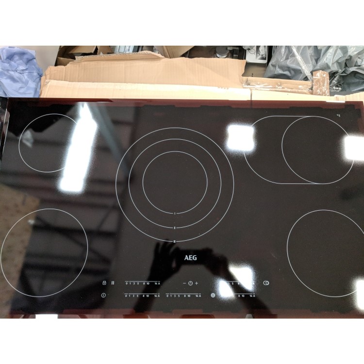 Refurbished AEG HK955070FB Touch Control 90cm 5 Zone Ceramic Electric Hob Black