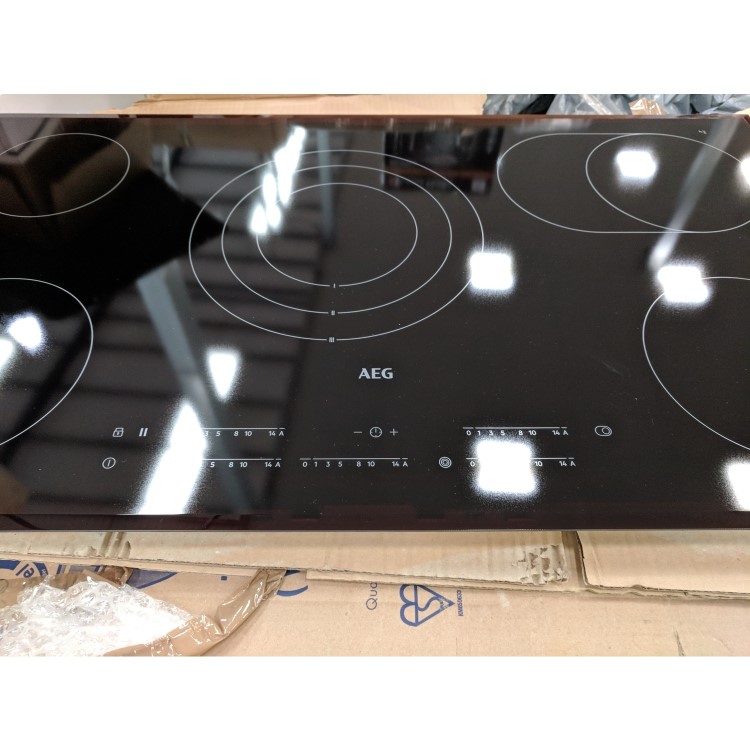 Refurbished AEG HK955070FB Touch Control 90cm 5 Zone Ceramic Electric Hob Black