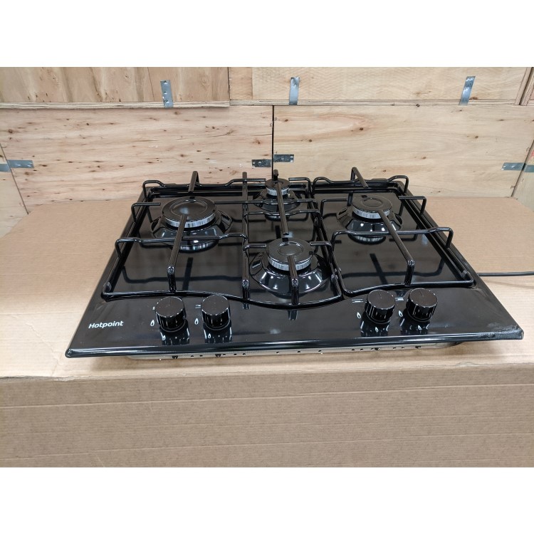 Refurbished Hotpoint PCN642HBK 60cm 4 Burner Gas Hob Black
