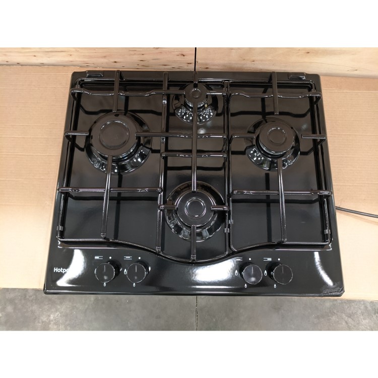 Refurbished Hotpoint PCN642HBK 60cm 4 Burner Gas Hob Black