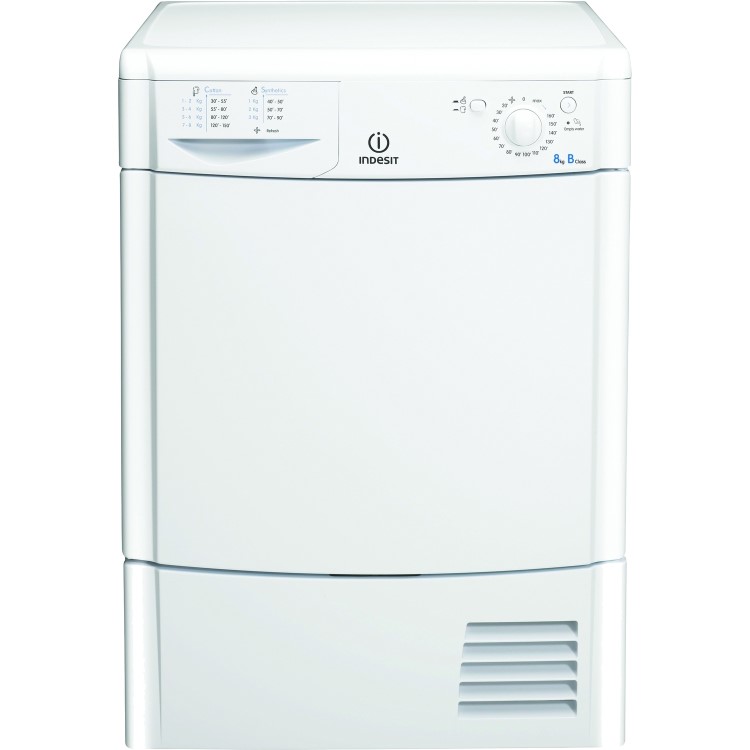 Refurbished INDESIT IDC8T3B EcoTime 8kg Freestanding Condenser Tumble Dryer - White
