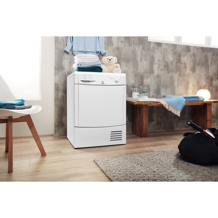 Refurbished Indesit EcoTime IDC8T3B Freestanding Condenser 8KG Tumble Dryer White