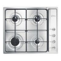 Smeg Cucina 60cm 4 Burner Gas Hob - Stainless Steel Smeg Cucina 60cm 4 Burner Gas Hob - Stainless Steel