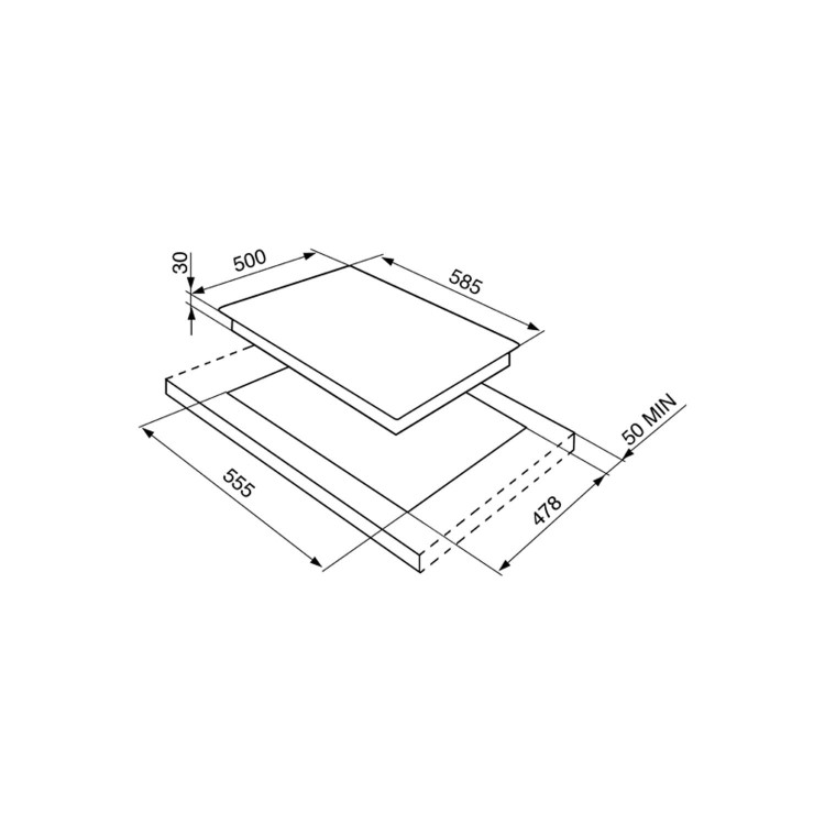 Smeg Cucina 60cm 4 Burner Gas Hob - Stainless Steel