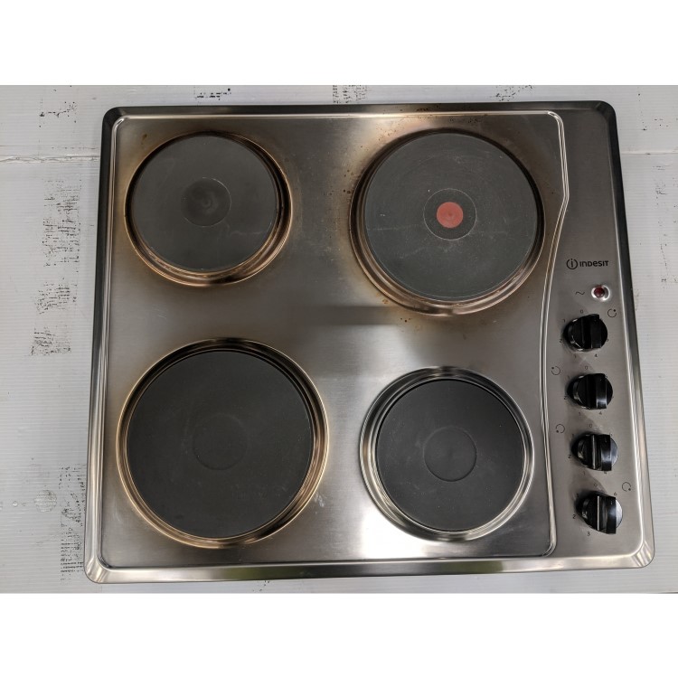 Refurbished Indesit TI60X 60cm 4 Zone Solid Plate Hob Stainless Steel