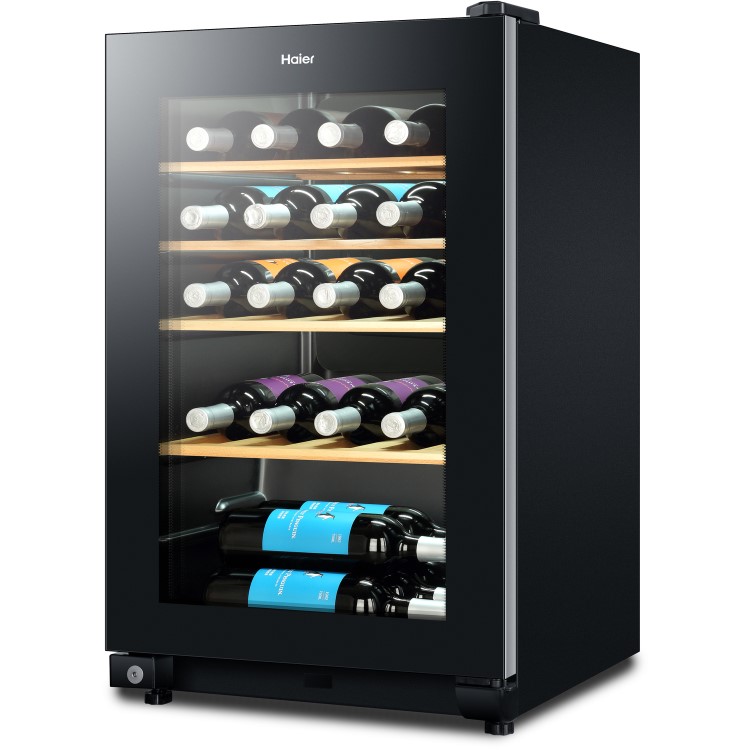 Haier 30 Bottle Capacity Single Zone Freestanding Wine Cooler - Black
