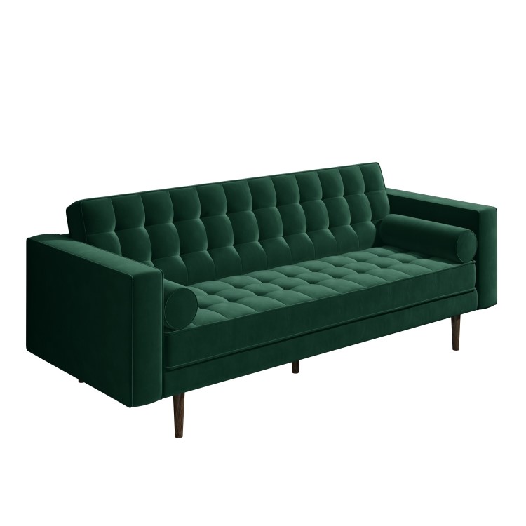 Green Velvet 3 Seater Sofa - Elba