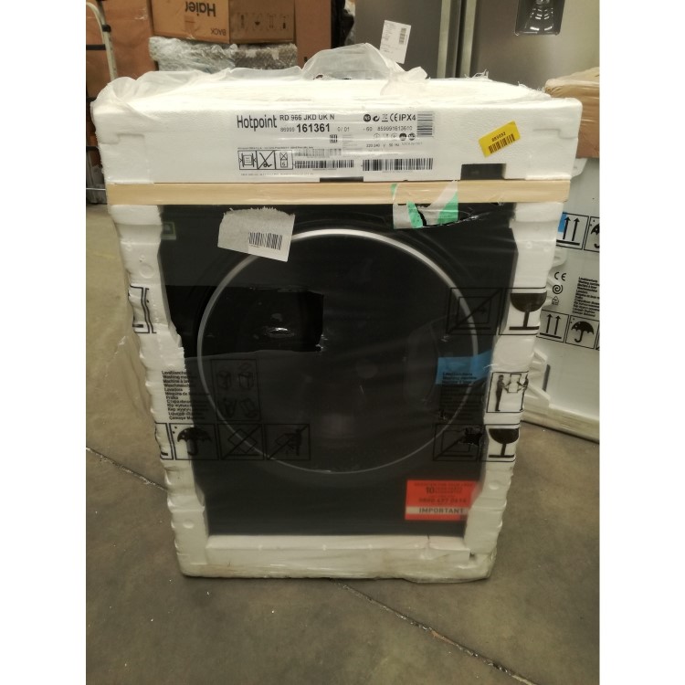 Refurbished Hotpoint RD966JKDUKN Freestanding 9/6KG 1600 Spin Washer Dryer Black