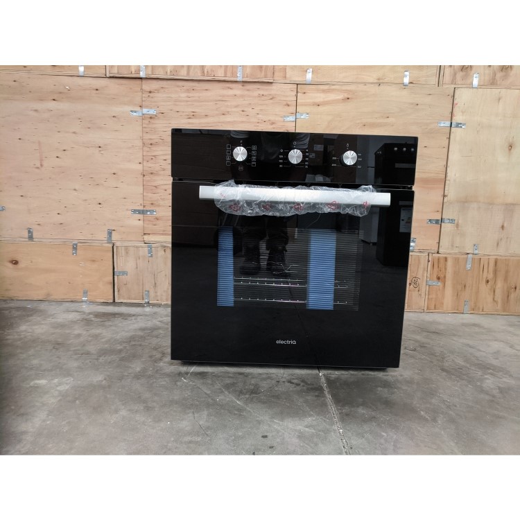 Refurbished electriQ EQOVENM2BLACK 60cm Single Built In Electric Oven Black