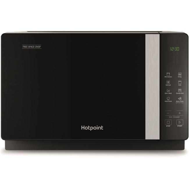 Hotpoint Xtraspace Flatbed 20L Microwave Oven With Grill & Crisp Function - Black