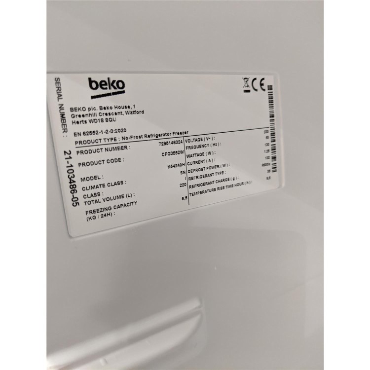 Refurbished Beko CFG3552W Freestanding 173 Litre 50/50 Frost Free Fridge Freezer