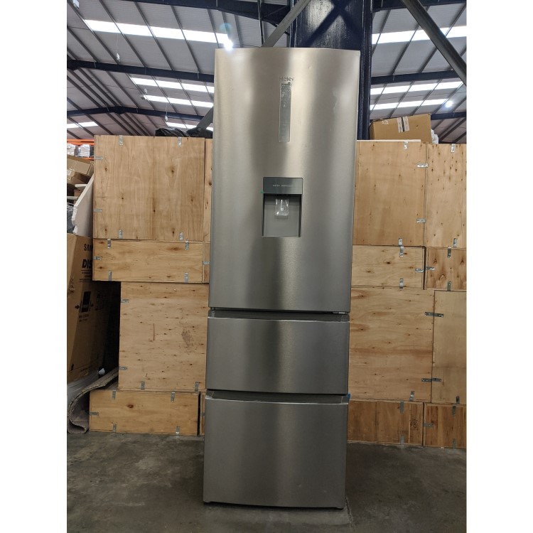 Refurbished Haier HTR3619FWMP Freestanding 345 Litre 70/30 Fridge Freezer Stainless Steel
