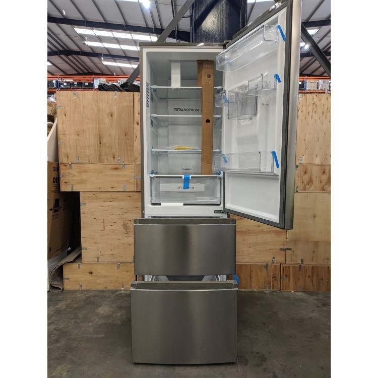 Refurbished Haier HTR3619FWMP Freestanding 345 Litre 70/30 Fridge Freezer Stainless Steel