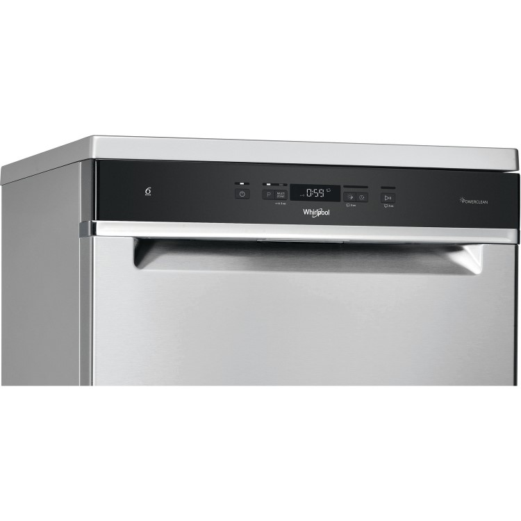 Refurbished Whirlpool WFC3C33PFXUK 14 Place Freestanding Dishwasher Silver