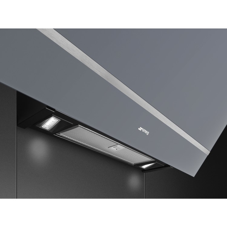 Refurbished Smeg KV28S 80cm Angled Cooker Hood Silver