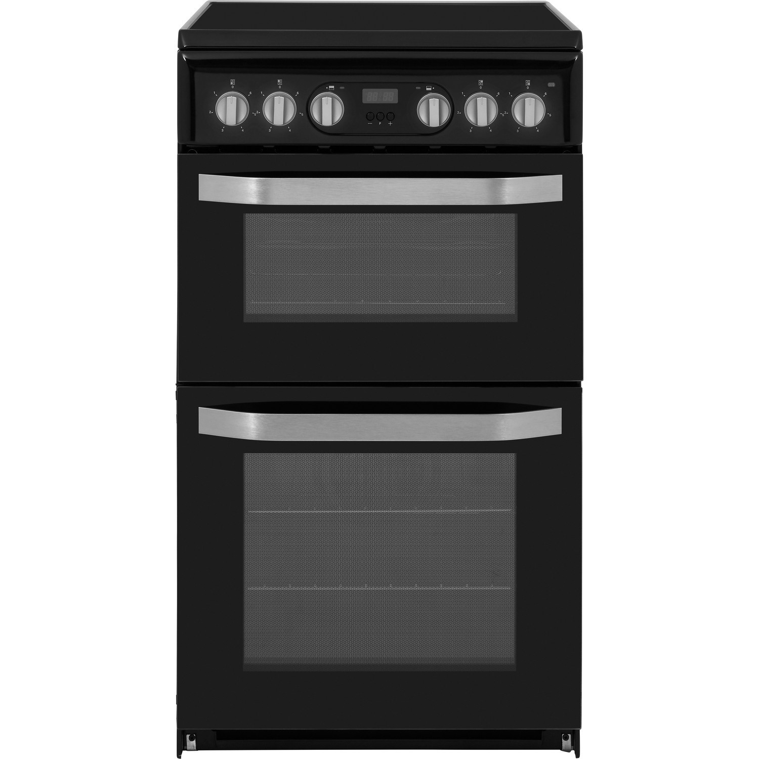 Hotpoint 50cm Double Oven Electric Cooker with Ceramic Hob - Black