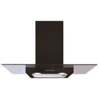 CDA 90cm Flat Glass Chimney Cooker Hood - Black
