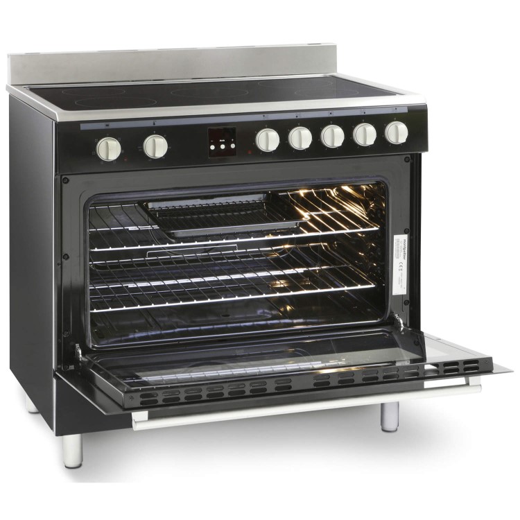 Refurbished Montpellier MR90CEMK 90cm Electric Range Cooker Black 