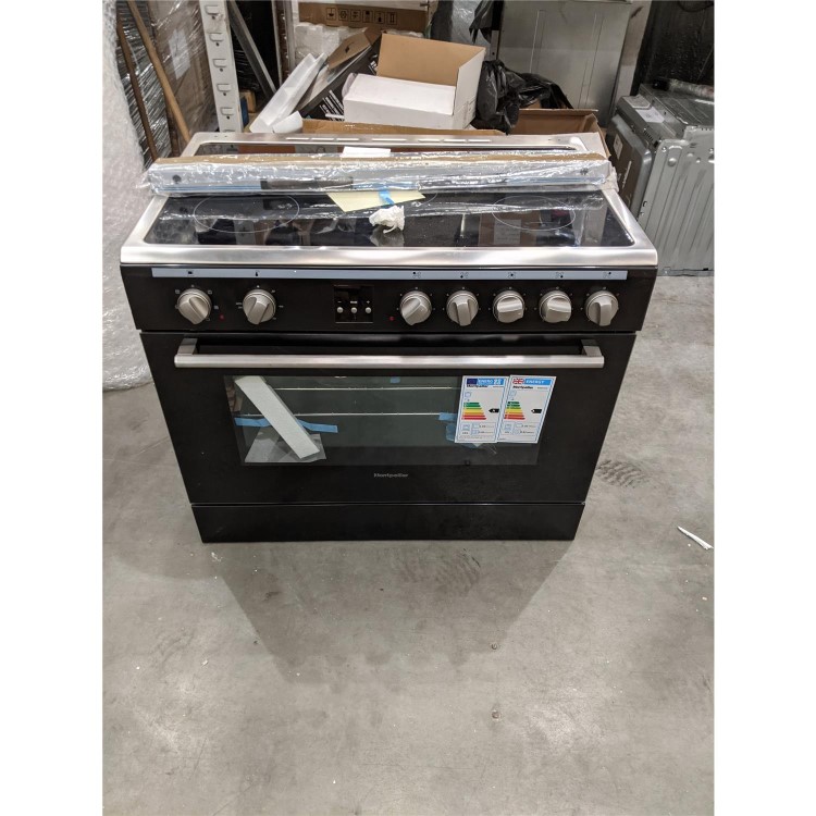 Refurbished Montpellier MR90CEMK 90cm Electric Range Cooker Black 