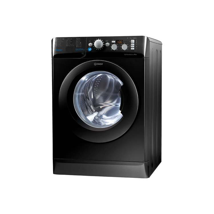 Refurbished Indesit BWE71452KUKN Freestanding 7KG 1400 Spin Washing Machine Black