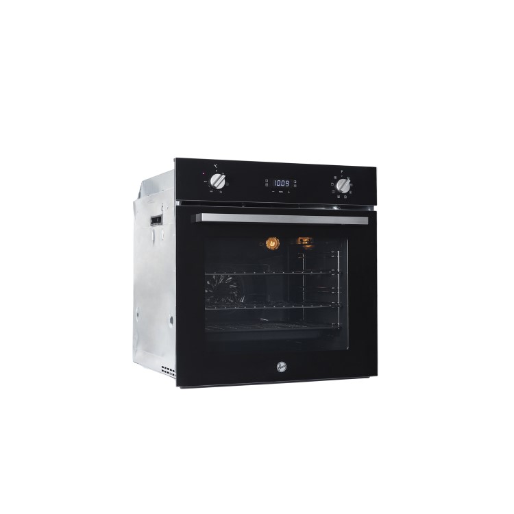 Refurbished Hoover H-OVEN 300 HOC3UB3158BI 60cm Single Built In Electric Oven with Hydrolytic Cleaning Black