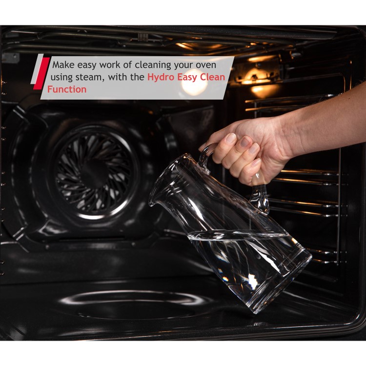 Refurbished Hoover H-OVEN 300 HOC3UB3158BI 60cm Single Built In Electric Oven with Hydrolytic Cleaning Black