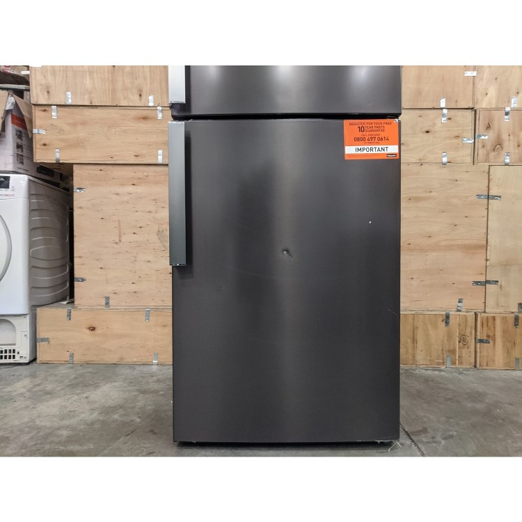 Refurbished Hotpoint H7T911TKSH1 Freestanding 368 Litre 60/40 Fridge Freezer Black Steel 