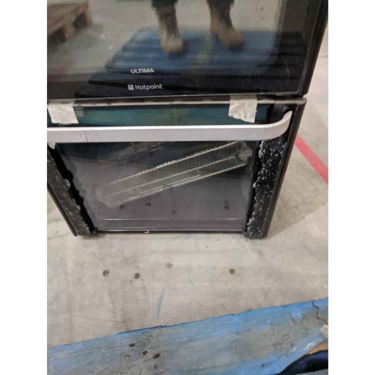 Refurbished Hotpoint Ultima HUD61KS 60cm Double Oven Dual Fuel Cooker Black
