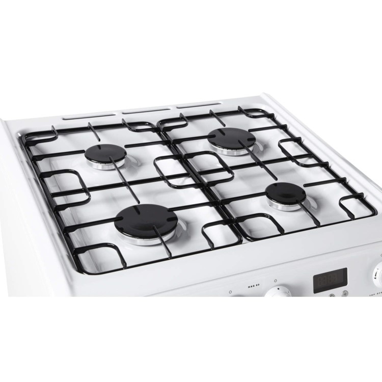 Refurbished Hotpoint HAG60P 60cm Double Oven Gas Cooker White