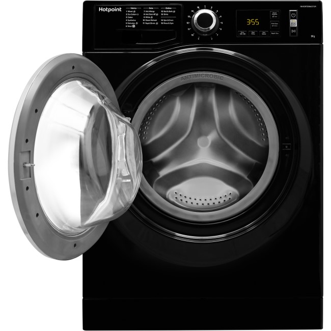 Refurbished Hotpoint NM11946BCA ActiveCare Freestanding 9KG 1400 Spin Washing Machine Black
