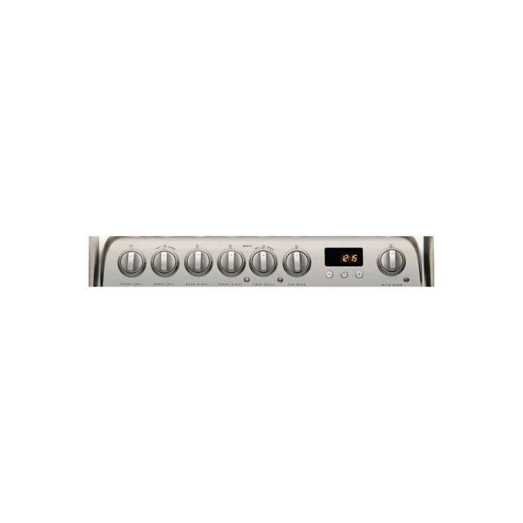 Refurbished Hotpoint HUE61XS 60cm Double Oven Electric Cooker With Ceramic Hob