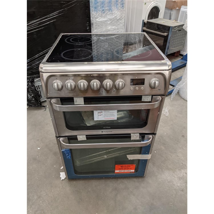 Refurbished Hotpoint HUE61X 60cm Electric Cooker With Ceramic Hob