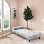 Single Sofa Bed in Silver Grey Velvet with Bolster Cushion - Eleni