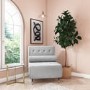 Single Sofa Bed in Silver Grey Velvet with Bolster Cushion - Eleni
