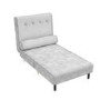 Single Sofa Bed in Silver Grey Velvet with Bolster Cushion - Eleni
