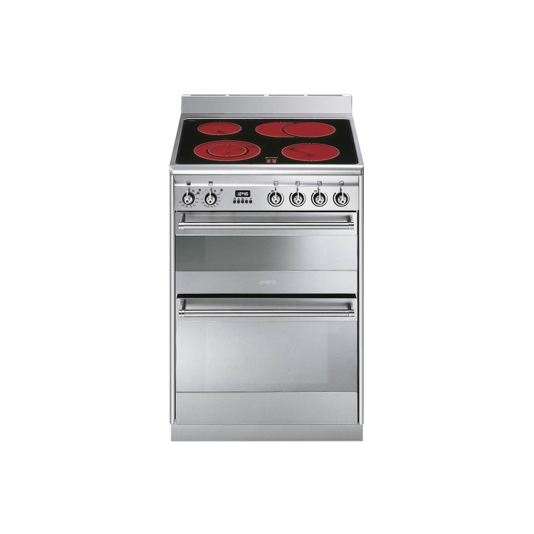 Refurbished Smeg Concert SUK62CMX8 60cm Double Oven Electric Cooker Stainless Steel