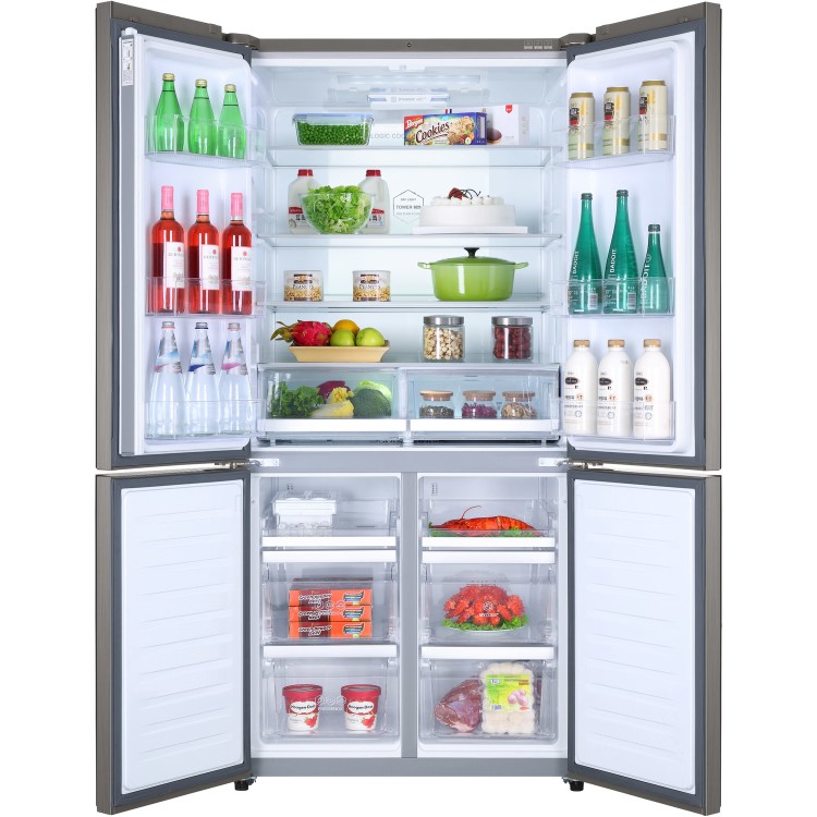 Refurbished Haier HTF-610DM7 610 Litre American Fridge Freezer Stainless Steel