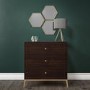 Jude Chevron Chest of Drawers in Dark Wood
